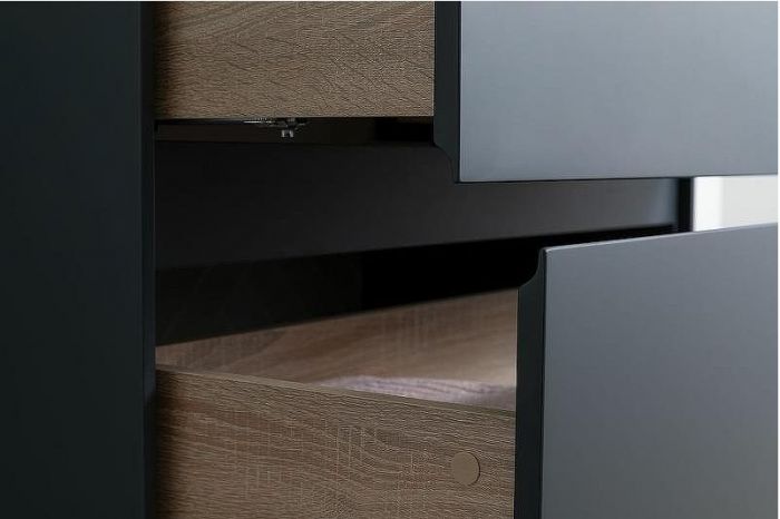 Тумба с раковиной Aquanet Бруклин 85 312889 подвесная Антрацит матовый