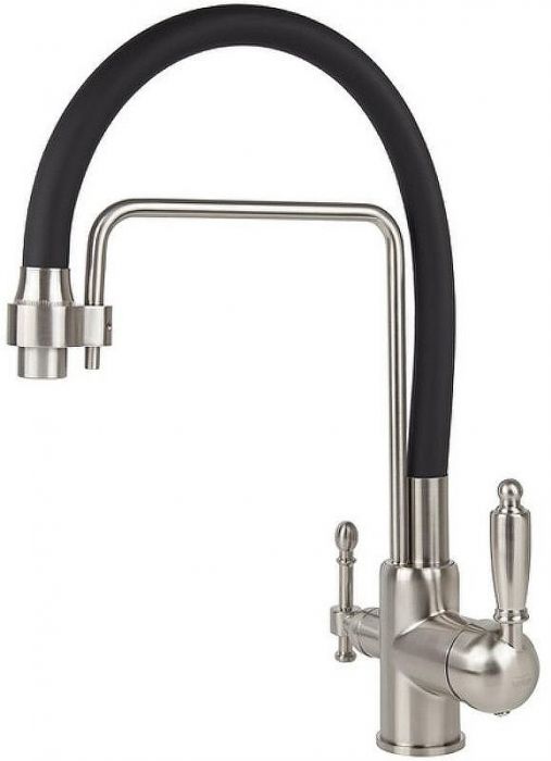 Смеситель для кухни Viko V-5615 Серебро Черный