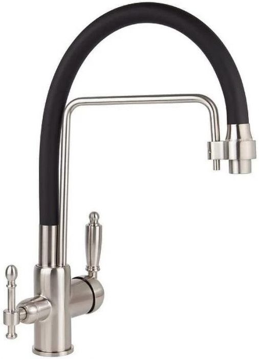 Смеситель для кухни Viko V-5615 Серебро Черный