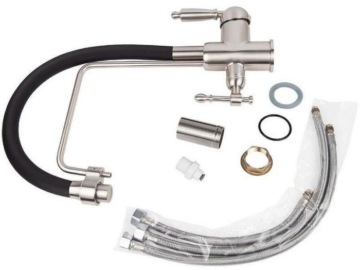 Смеситель для кухни Viko V-5615 Серебро Черный