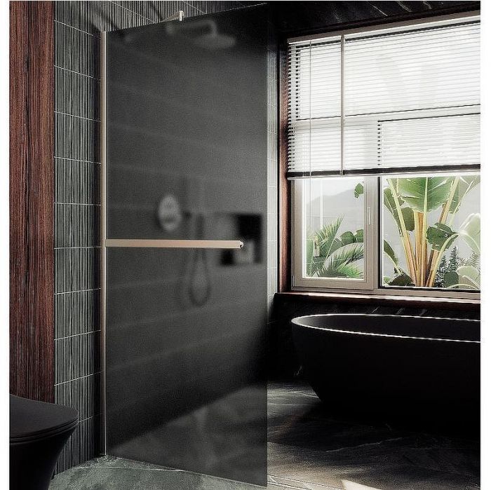 Душевая перегородка Maybah Glass MGD-736-5ш 890x1950 в широком профиле Хром матовый стекло графитовое матовое