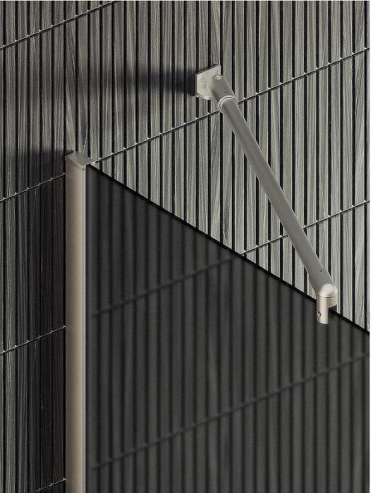 Душевая перегородка Maybah Glass MGD-736-5ш 890x1950 в широком профиле Хром матовый стекло графитовое матовое