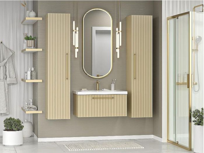 Шкаф пенал Brevita Alicante 35 ALI-05035-03 подвесной Капучино