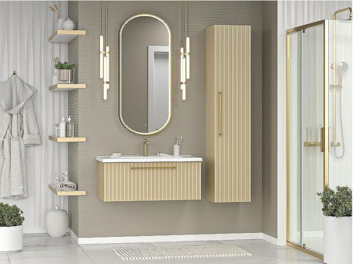 Шкаф пенал Brevita Alicante 35 ALI-05035-03 подвесной Капучино