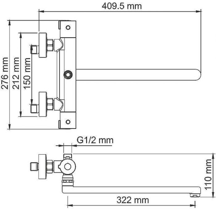 Смеситель для ванны WasserKRAFT Berkel 4822L универсальный с термостатом Хром