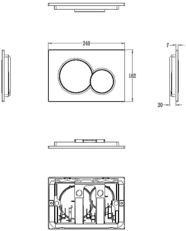 Клавиша смыва Wonzon & Woghand WW-IB232-CR цвет Хром