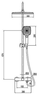 Душевая система Ekko E2512-7 цвет Черный матовый