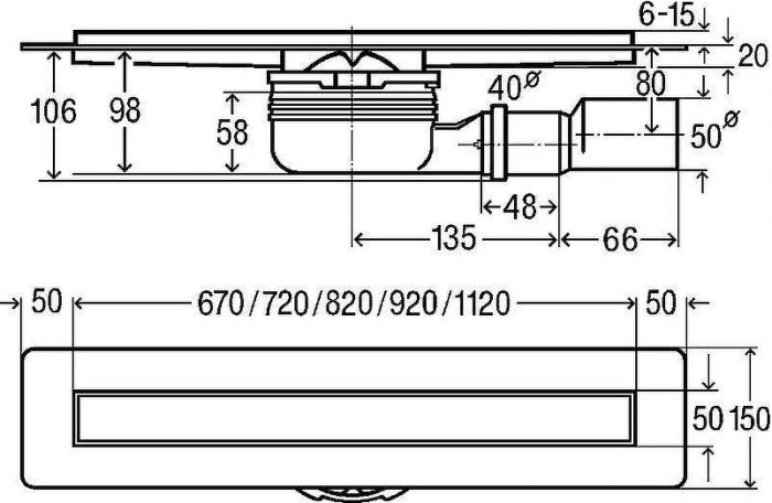 Душевой лоток Viega Advantix 800 4983.20 753214 с решеткой под плитку