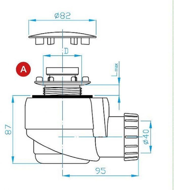 Сифон для душевого поддона PlastBrno EWN0540 Хром