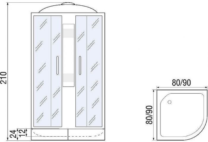 Душевая кабина River Rein 90x90 МТ 10000001307 с поддоном