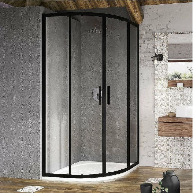 Душевой уголок Ravak Blix BLSCP4-80 80х80 X3BM40300Z1 профиль Черный стекло Transparent