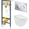 Комплект унитаза с инсталляцией Viega Prevista Dry VIEGA-WC-SET-10 цвет Белый с сиденьем Микролифт и клавишей смыва цвет Хром Комплект унитаза с инсталляцией Viega Prevista Dry VIEGA-WC-SET-10 цвет Белый с сиденьем Микролифт и клавишей смыва цвет Хром