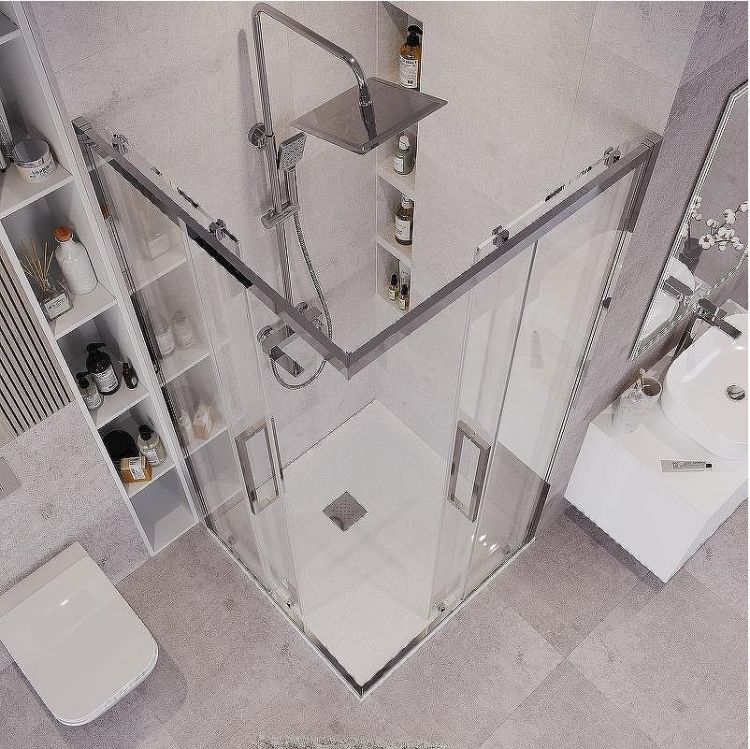 Душевой уголок Grossman Cosmo 80х80 300.K33.02.8080.10.00 профиль Хром стекло прозрачное Душевой уголок Grossman Cosmo 80х80 300.K33.02.8080.10.00 профиль Хром стекло прозрачное