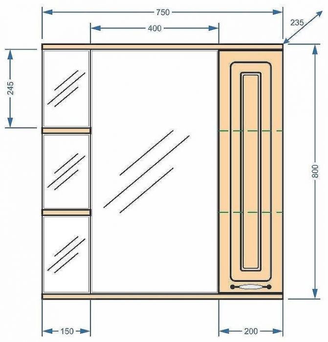 Зеркало со шкафом Stella Polar Кармела 75/С SP-00000182 с подсветкой Карпатская ель