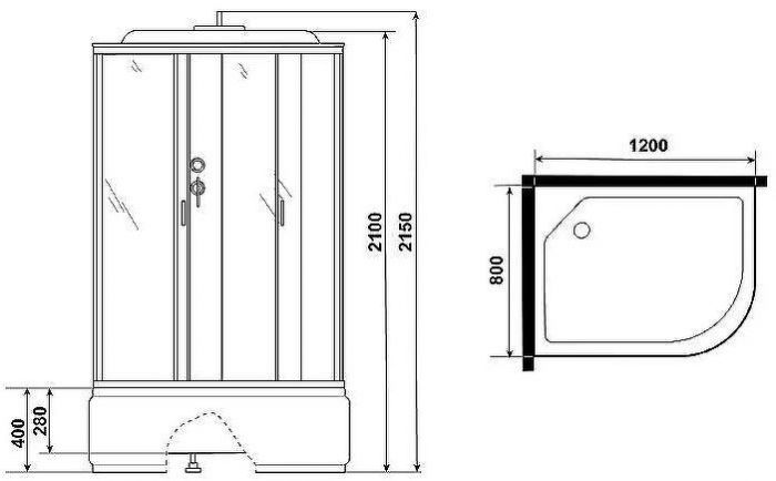 Душевая кабина Niagara Classic 120x80 NG-2310-14LP без гидромассажа