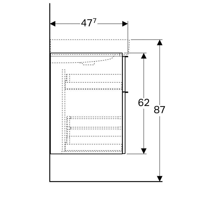 Тумба под раковину Geberit iCon, 119x48, темно-серый [841421000]