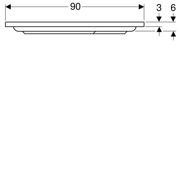 Душевой поддон Geberit Renova квадратный, 90х90 см [652290000]