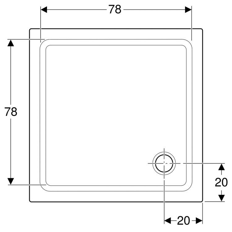 Душевой поддон Geberit Renova квадратный, 90х90 см [652290000]