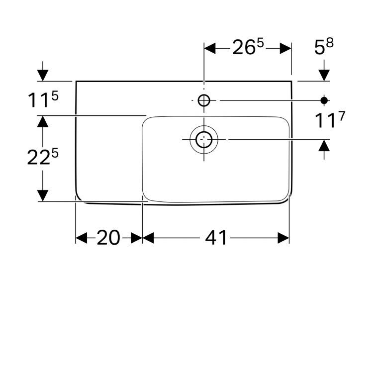 Раковина Geberit Renova Nr.1 Comprimo, 226265000