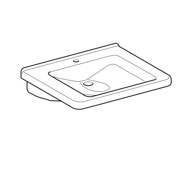 Раковина Geberit Renova Comfort 65х52.5 см, с отверстием под смеситель, без перелива [128667000]