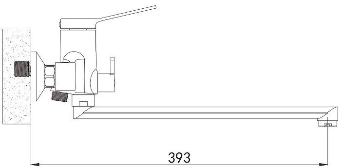 Смеситель для ванны Shevanik S6222H универсальный цвет Черный
