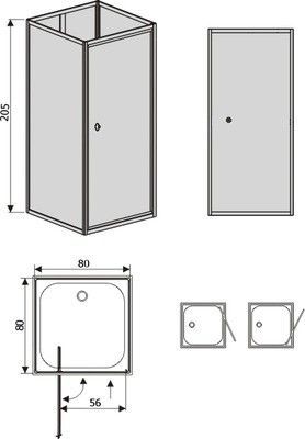 Душевая кабина RGW Andaman OLB-207 80 см, профиль хром Душевая кабина RGW Andaman OLB-207 80 см, профиль хром