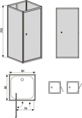 Душевая кабина RGW Andaman OLB-207 80 см, профиль хром Душевая кабина RGW Andaman OLB-207 80 см, профиль хром