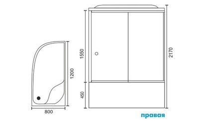 Душевая кабина Royal Bath RB 8120BK3-WT-CH (белое/прозрачное) правая Душевая кабина Royal Bath RB 8120BK3-WT-CH (белое/прозрачное) правая