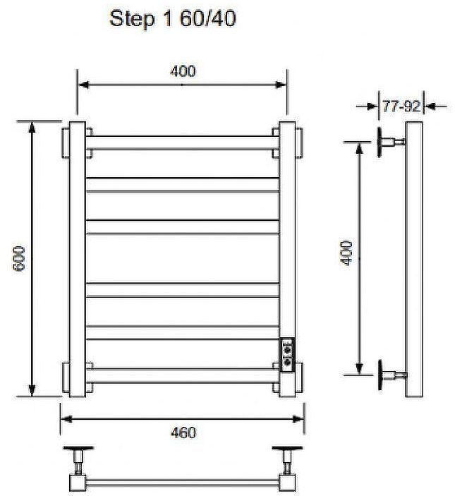 Электрический полотенцесушитель Ника Step-1 60/40 U Хром