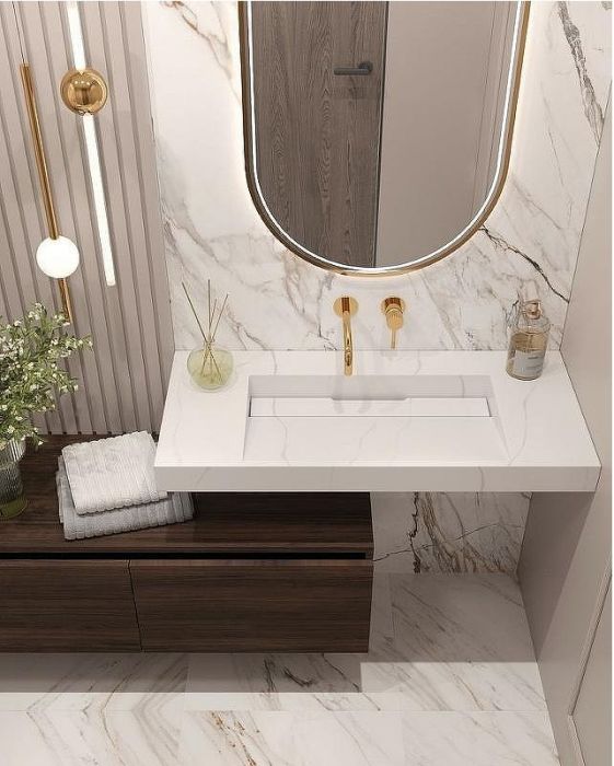 Раковина Boheme Armadi Art Flat 100 859-100-CLCT Белый мрамор