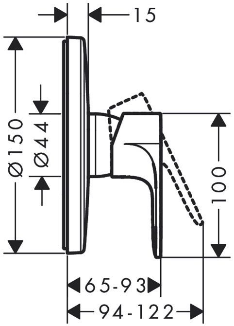 Hansgrohe Rebris E Смеситель для душа, встраиваемый, цвет: чёрный матовый
