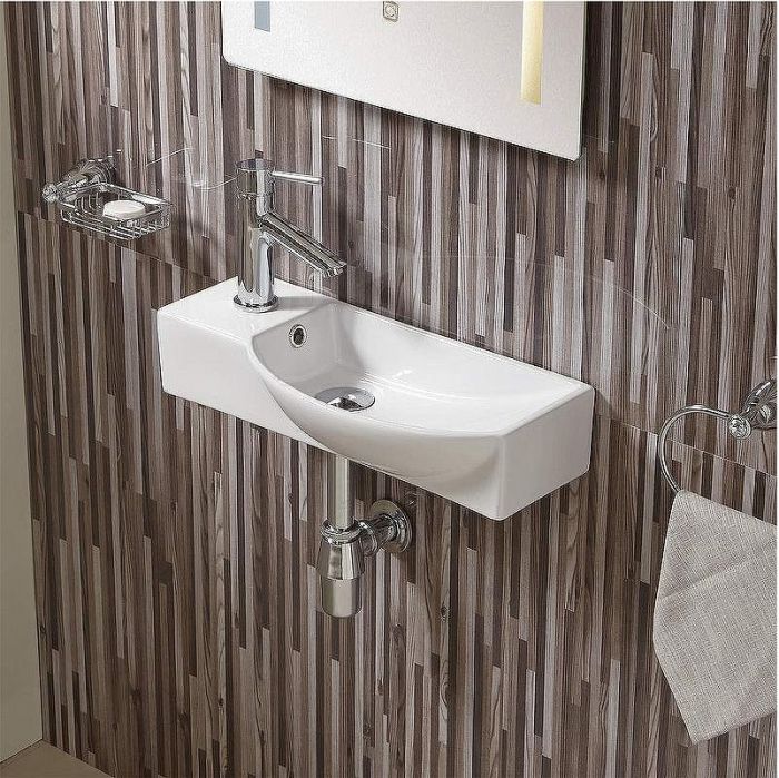 Раковина WeltWasser Aisbach 7945 GL-WT L 45 10000008690 Белая глянцевая
