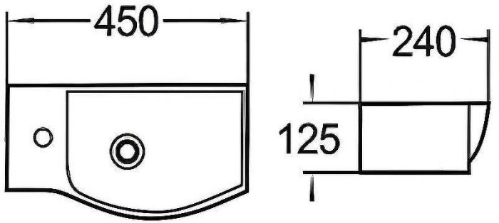 Раковина WeltWasser Aisbach 7945 GL-WT L 45 10000008690 Белая глянцевая