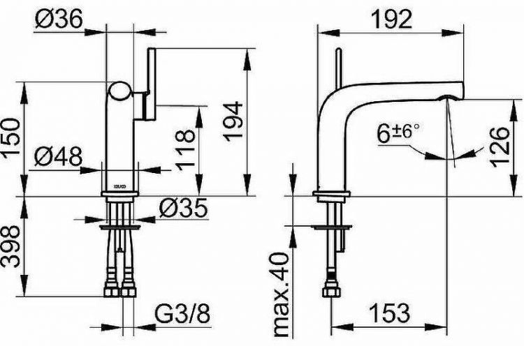 Смеситель для раковины Keuco Edition 400 51504 010102 Хром Смеситель для раковины Keuco Edition 400 51504 010102 Хром