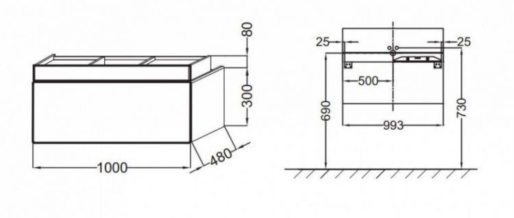 Тумба под раковину Jacob Delafon Terrace 100 см EB1187-442 серый антрацит лак