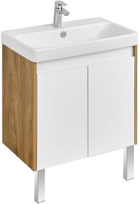 Тумба под раковину Aquaton Сканди Doors 70 1A278901SDZ90 Белый глянец Дуб рустикальный