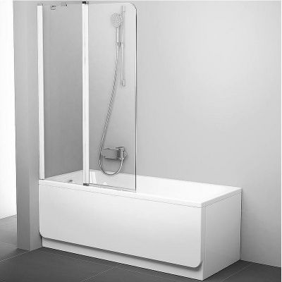 Шторка на ванну Ravak Chrome CVS2-100 L 7QLA0100Z1 профиль Белый стекло Transparent