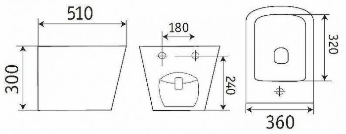Биде CeramaLux 5370MDH подвесное Серое матовое
