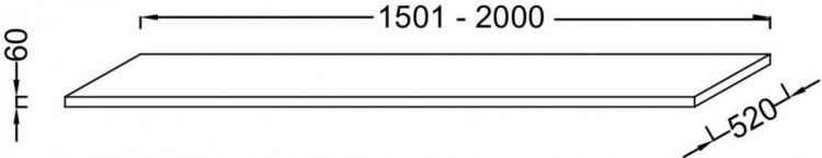 Столешница для раковины Jacob Delafon Parallel 200 см EB52-2000-E10, квебекский дуб