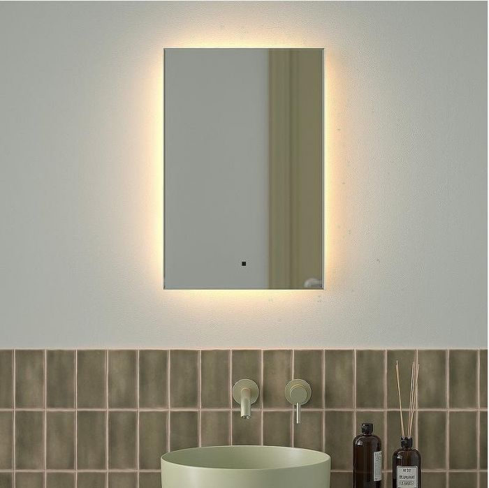 Зеркало Defesto Glow 40х60 DF 2512R с подсветкой 17W-3000К/с фацетом/ИК - выключатель/Теплый белый свет