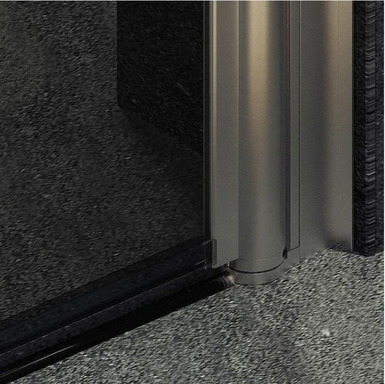 Душевая дверь Maybah Glass MGD-800-5 600x1980 на монопетле Хром матовый стекло графитовое