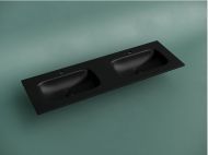 Раковина накладная мебельная CERAMICANOVA Grace прямоугольная , с двумя чашами и отверстиями под смеситель, цвет черный матовый, CN7022MB