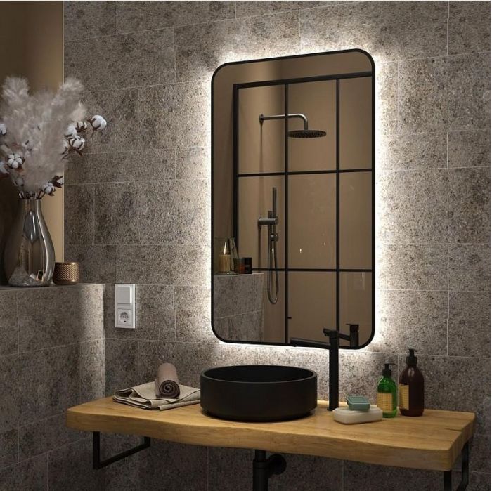 Зеркало Maretti Florenza 60 FL1460100P14EL с подсветкой цвет Черный с бесконтактным выключателем