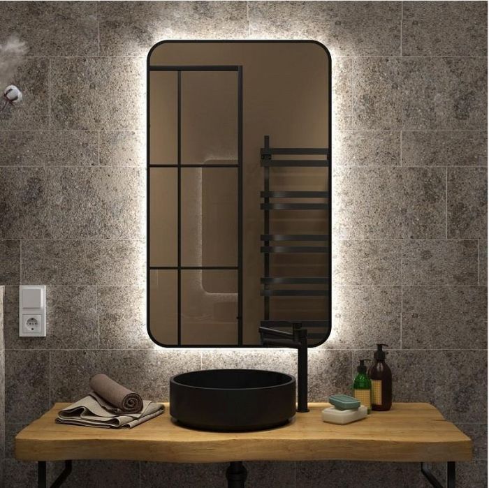 Зеркало Maretti Florenza 60 FL1460100P14EL с подсветкой цвет Черный с бесконтактным выключателем