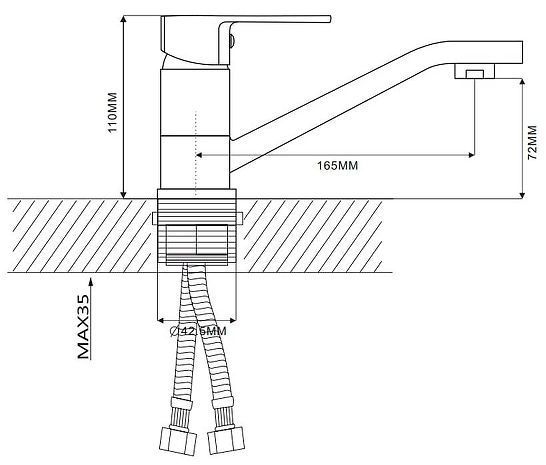 Смеситель для раковины Ekko E45304 цвет Хром Синий