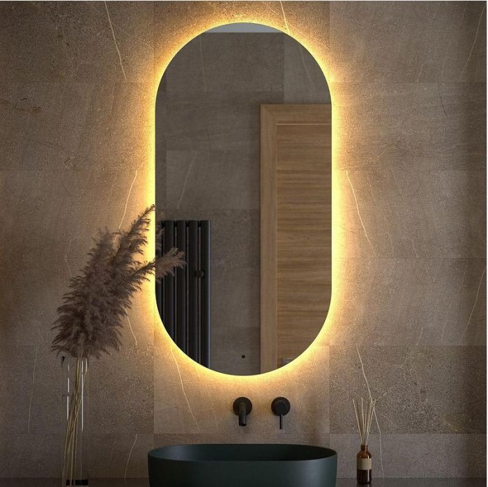 Зеркало Defesto Opti 60х120 DF 2916R с подсветкой 31W-3000K/ИК - выключатель/Теплый белый свет