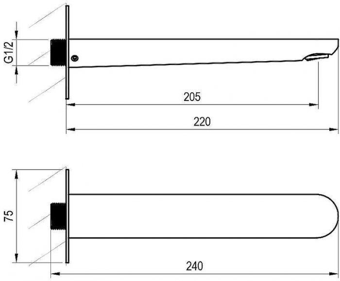 Излив для смесителя Ravak Eleganta EL 027.20GB X07P805 Графит