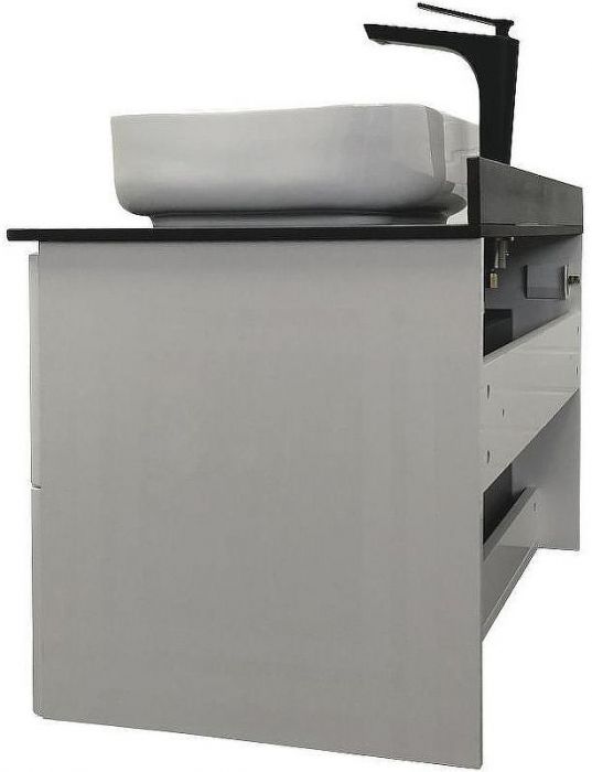 Тумба с раковиной Comforty Амстердам 95 00-00014001 подвесная Белая глянцевая Калакатта Блэк
