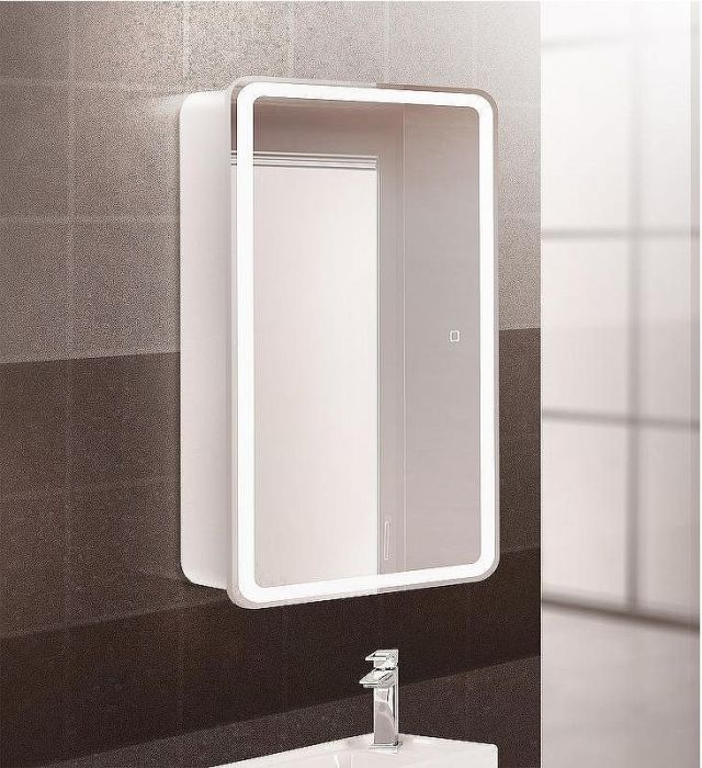 Зеркальный шкаф BelBagno Marino 50 SPC-MAR-500/800-1A-LED-TCH с подсветкой Белый