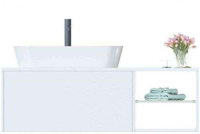 Тумба с раковиной SanVit Оскар 120 L koskar120L подвесная Белая